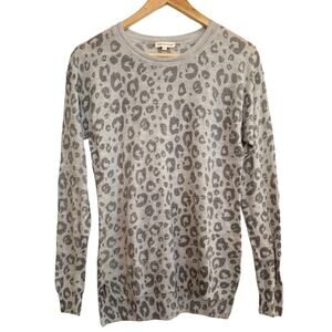 Rebecca Taylor Pullover Flattering Alpaca Print Cheetah Leopard Chic Sweater M